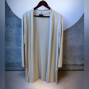 J Jill Wearever duster, ribbed texture, light gray